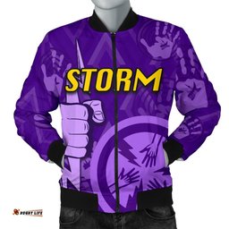 Melbourne All Over Men Bomber Jacket Storm
