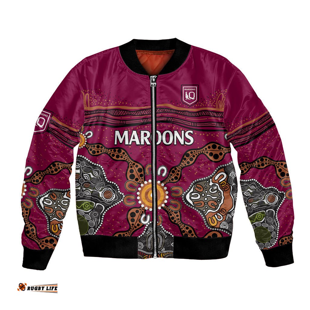 QLD Maroons Rugby Bomber Jacket Queensland Aboriginal Origin