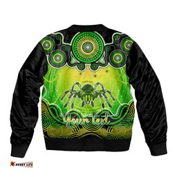 Personalised Australia Scorpio Tarantulas Spider Zodiac Bomber Jacket Auz Astrology Aboriginal - Green