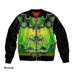 Personalised Australia Scorpio Tarantulas Spider Zodiac Bomber Jacket Auz Astrology Aboriginal - Green