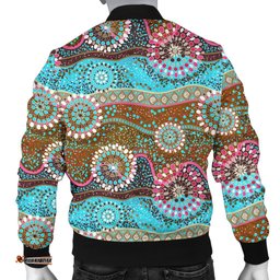 Bomber Jacket - Aboriginal Dot Painting Jacket Color Art - Men