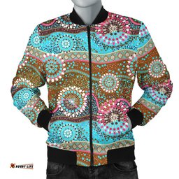 Bomber Jacket - Aboriginal Dot Painting Jacket Color Art - Men