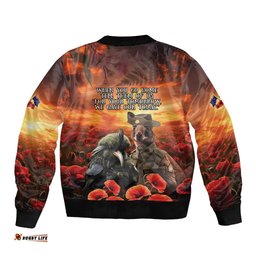 Kangaroo and Kiwi Soldier ANZAC Bomber Jacket The Last War Memorial