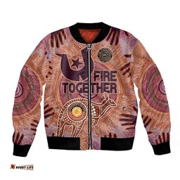 Fire Together NAIDOC 2024 Bomber Jacket Indigenous Cultural Spirit