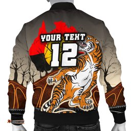 Custom Personalised Wests Tigers Men's Bomber Jacket Version Aboriginal Art