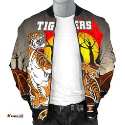 Custom Personalised Wests Tigers Men's Bomber Jacket Version Aboriginal Art