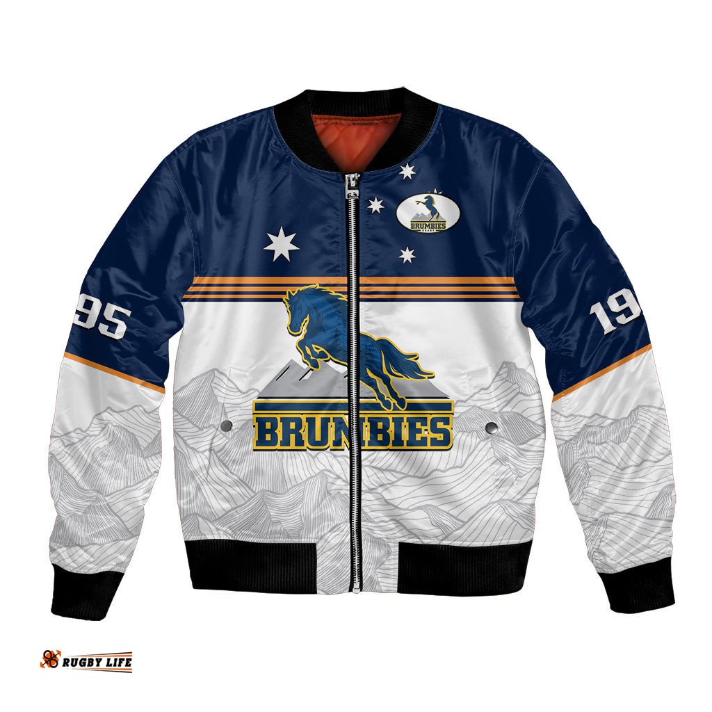 Custom Text And Number Brumbies Rugby 1995 Super Sporty Style Bomber Jacket