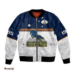 Custom Text And Number Brumbies Rugby 1995 Super Sporty Style Bomber Jacket