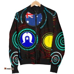 Men's Bomber Jackets - Aboriginal Dot Painting & Flag