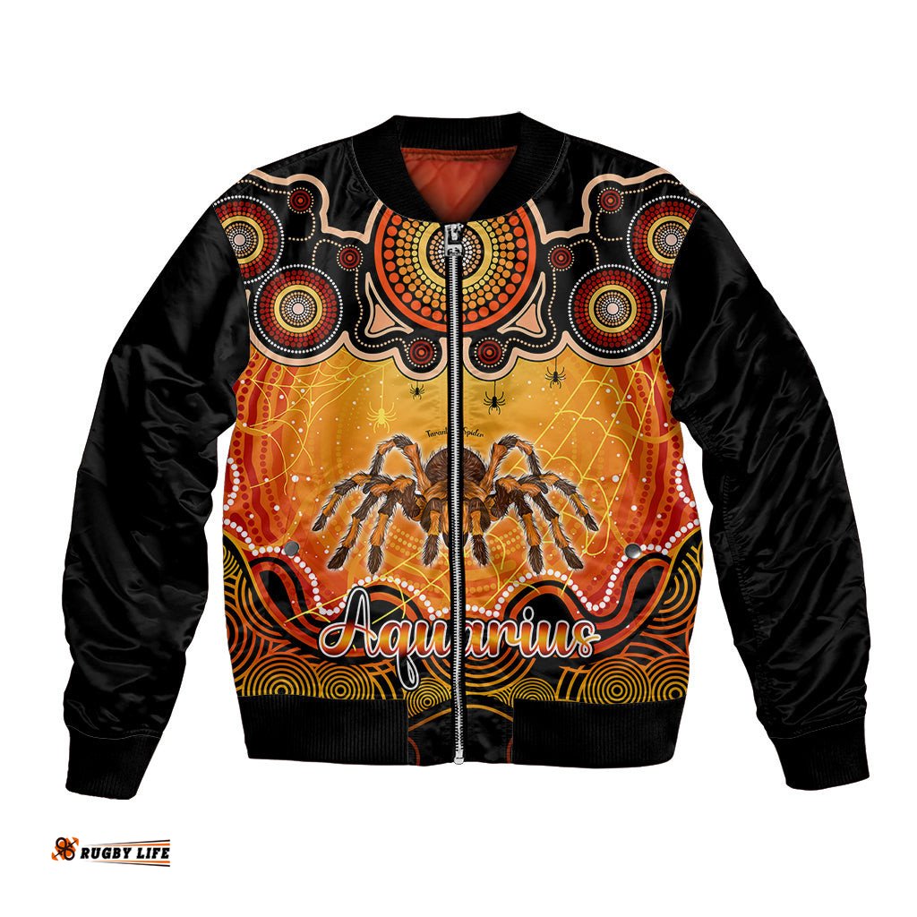 Personalised Australia Scorpio Tarantulas Spider Zodiac Bomber Jacket Auz Astrology Aboriginal - Red