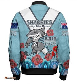 Australia Sutherland and Cronulla Anzac Custom Bomber Jacket - Up Up The Heroes Bomber Jacket