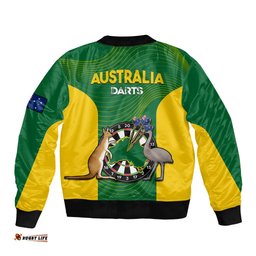 Australia Darts National Color Mix Kangaroo And Emu Bomber Jacket