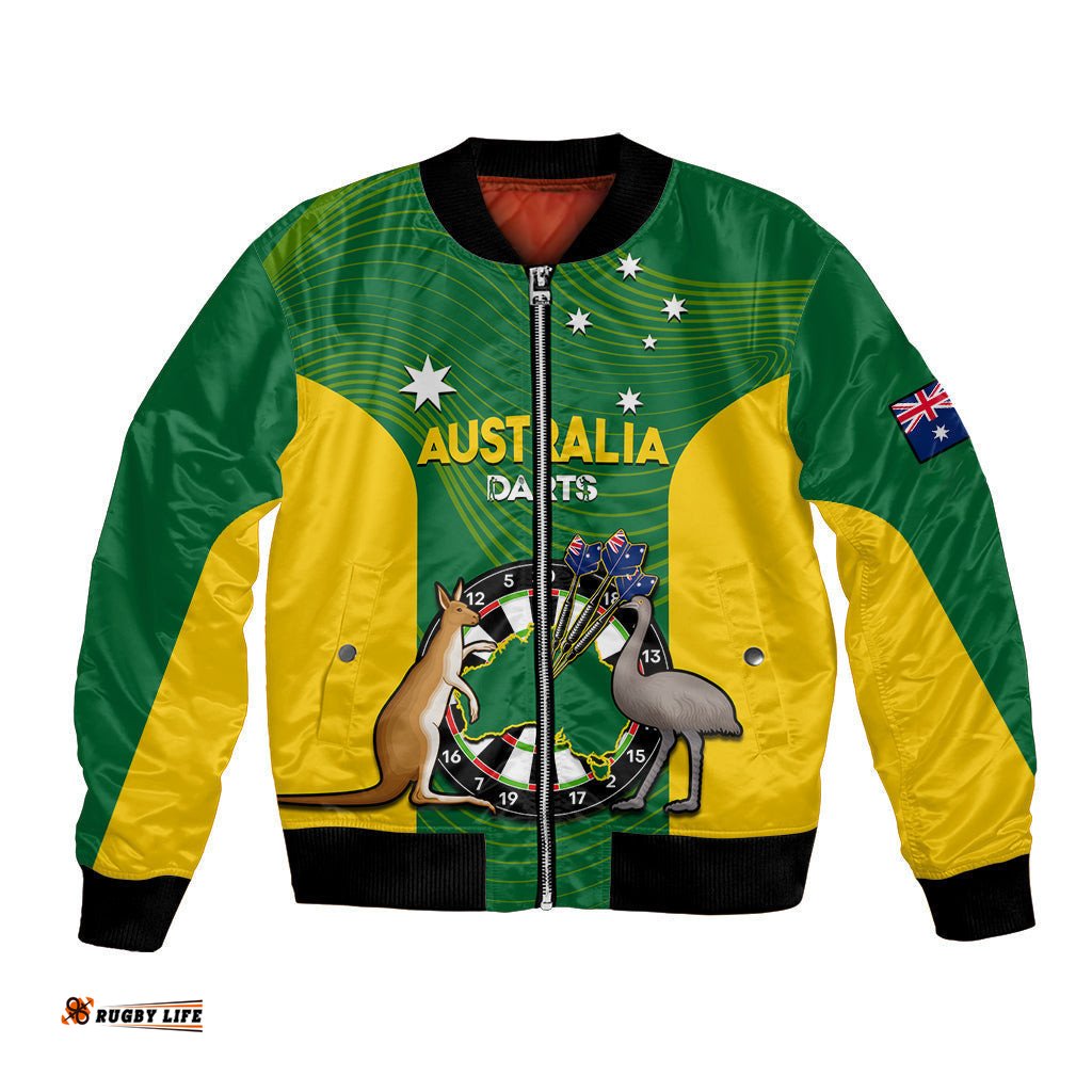 Australia Darts National Color Mix Kangaroo And Emu Bomber Jacket