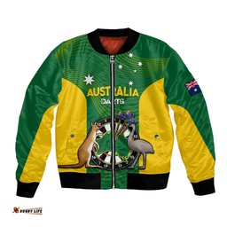 Australia Darts National Color Mix Kangaroo And Emu Bomber Jacket