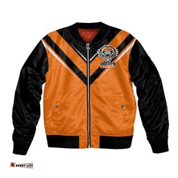 Personalised Wests Tigers Rugby Bomber Jacket Orange Simple Style