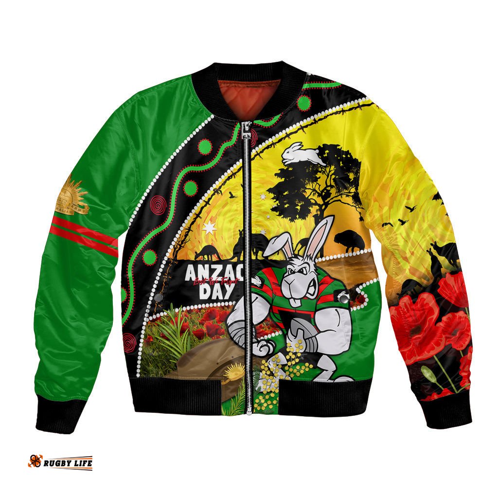 Rabbitohs ANZAC Day Bomber Jacket Souths Mascot Rosemary Starring Night Style