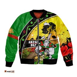 Rabbitohs ANZAC Day Bomber Jacket Souths Mascot Rosemary Starring Night Style