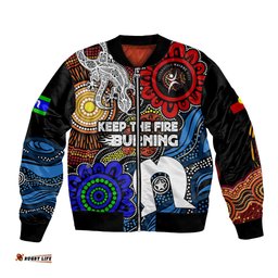 NAIDOC Week 2024 Indigenous Bomber Jacket Keep The Fire Burning