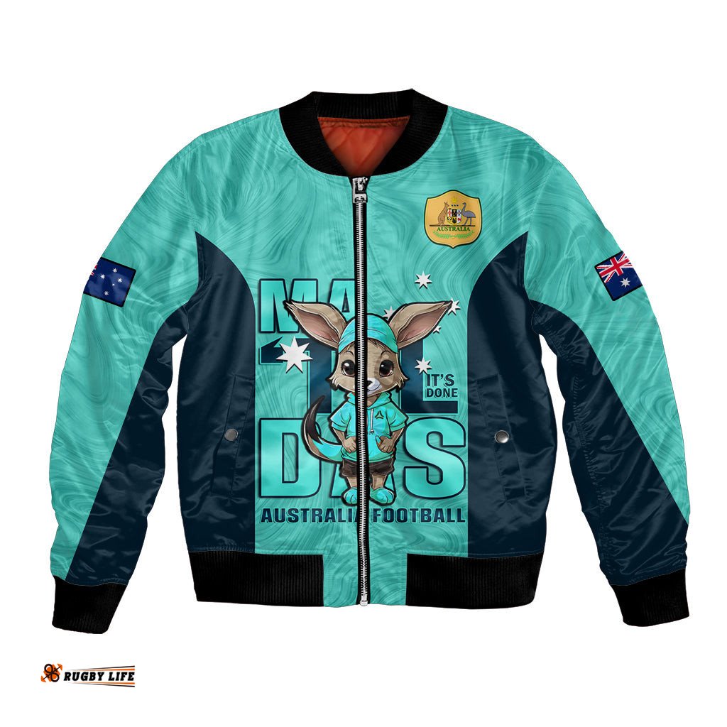 Custom Matildas Bomber Jacket Australian Cute Mascot Unique Turquosie Version