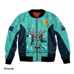 Custom Matildas Bomber Jacket Australian Cute Mascot Unique Turquosie Version