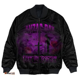 Anzac Day Remember Australia & New Zealand Purple Bomber Jacket