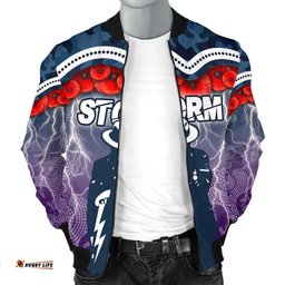Melbourne Storm Men's Bomber Jacket Anzac Day Aboriginal