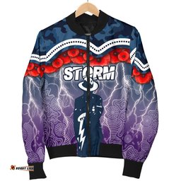 Melbourne Storm Men's Bomber Jacket Anzac Day Aboriginal