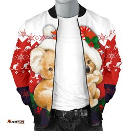 Christmas Bomber Jacket - Koala Jacket Kangaroo Symbol Snowflakes - Men