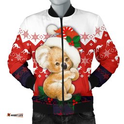 Christmas Bomber Jacket - Koala Jacket Kangaroo Symbol Snowflakes - Men