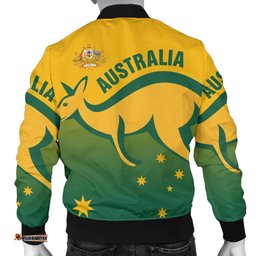 Bomber Jacket - Kangaroo Jacket Australian Coat Of Arms - Men
