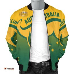 Bomber Jacket - Kangaroo Jacket Australian Coat Of Arms - Men
