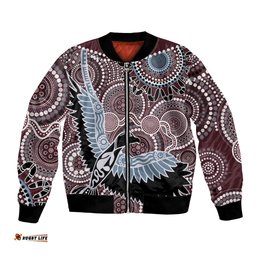 Aboriginal Pattern Bird Bomber Jacket TS04