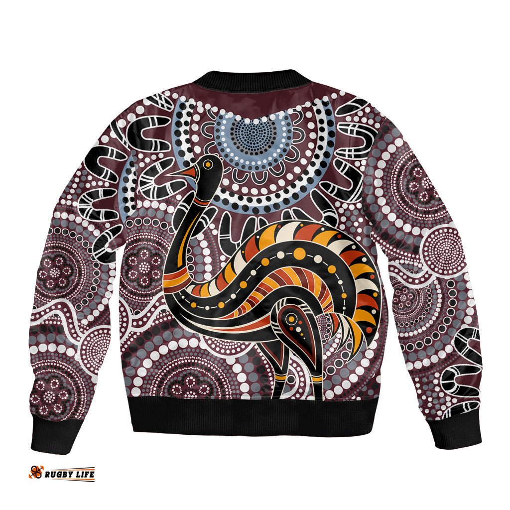 Aboriginal Pattern Bird Bomber Jacket TS04
