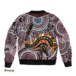 Aboriginal Pattern Bird Bomber Jacket TS04