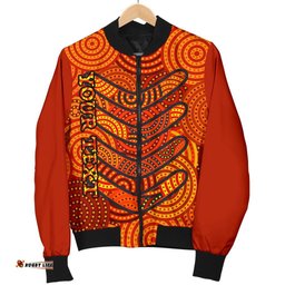 Aboriginal Personalised Women's Bomber Jacket - Aboriginal Boomerangs And Dot Circle