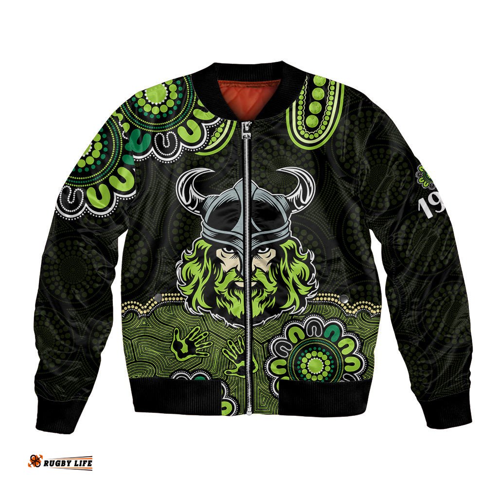 Custom Personalised NRL Canberra Raiders Rugby 1981 Aboriginal Bomber Jacket
