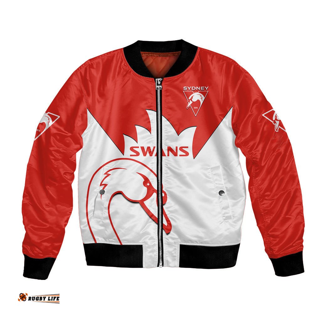 Personalised Sydney Swans Football Bomber Jacket Go Swannies Sporty Style