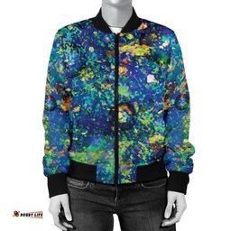 Australia Bomber Jacket - Opal Gemstone Jacket Art Colors - Women