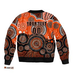 Custom Text And Number Perth Scorchers BBL Bomber Jacket Aboriginal Patterns