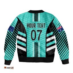 Custom Australia Soccer Bomber Jacket Go Matildas Dynamic - Turquoise