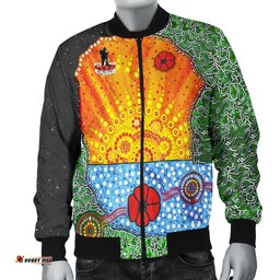 Anzac Day Men Bomber Jacket - Lest We Forget Poppy