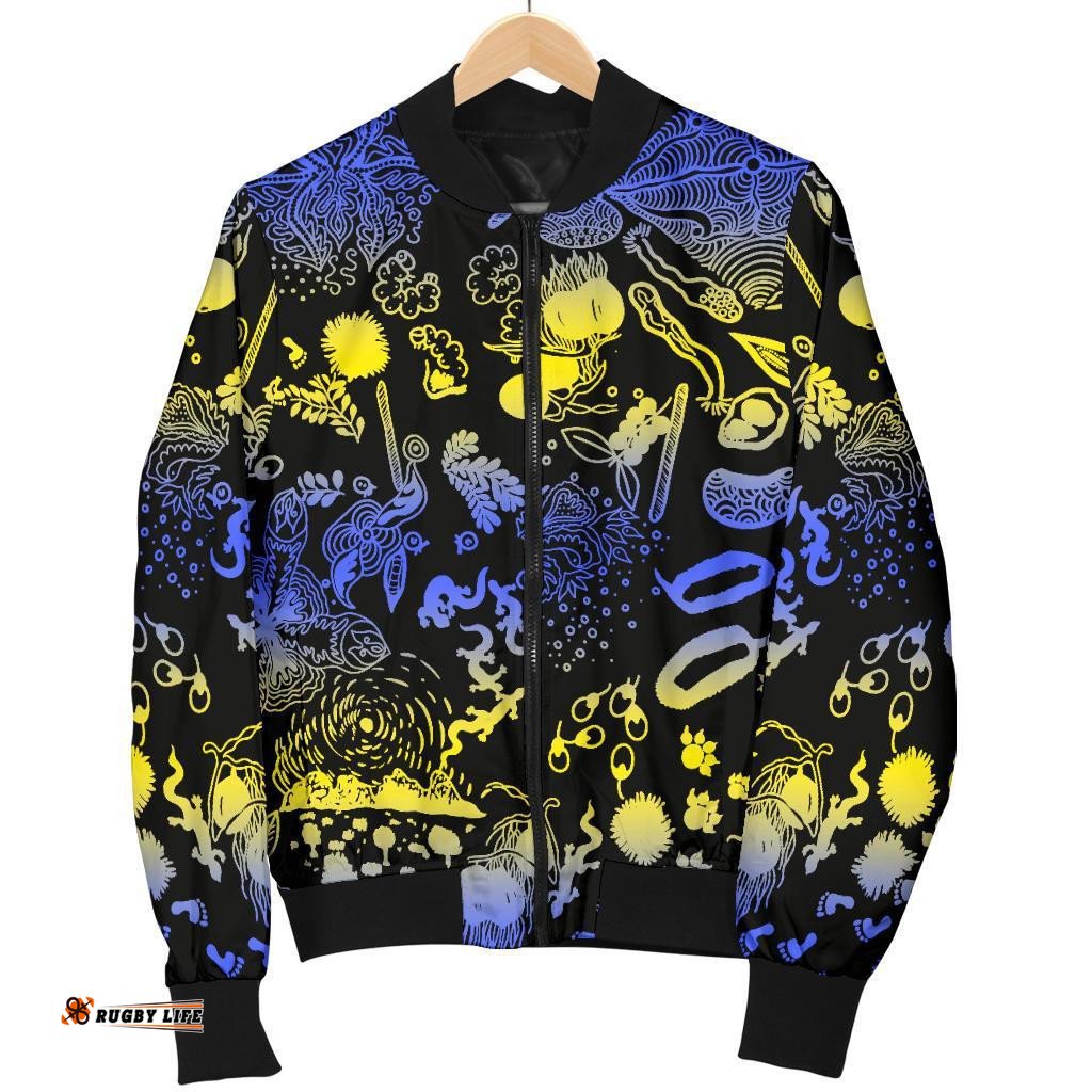 Australia Bomber Jacket - Australian Aboriginal Golden Wattle - Men