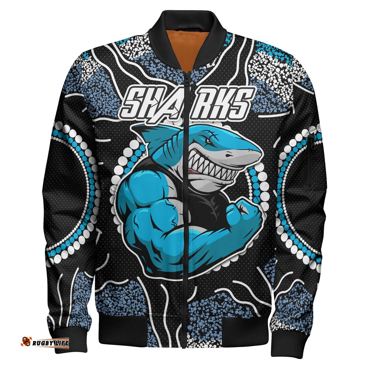 Sharks Rugby Bomber Jacket - Custom Sharks Bomber Jacket RLT13