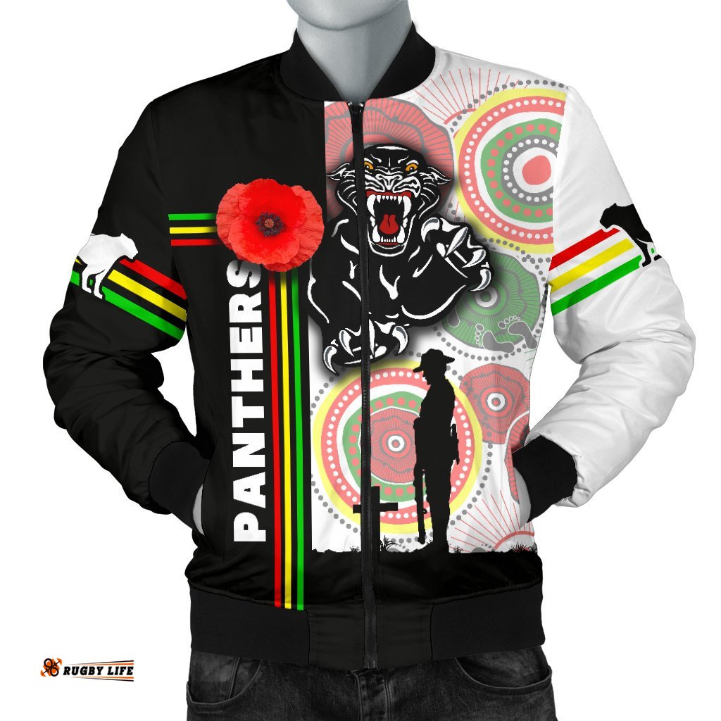 Penrith Panthers Men's Bomber Jacket Anzac Day Power Style