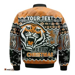 Custom Personalised Wests Tigers Aboriginal Christmas Vibe Gold Version Bomber Jacket