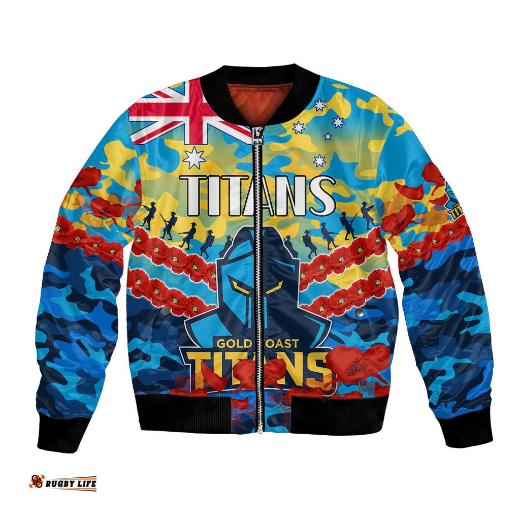 Titans Rugby ANZAC Bomber Jacket Lest We Forget