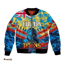 Titans Rugby ANZAC Bomber Jacket Lest We Forget