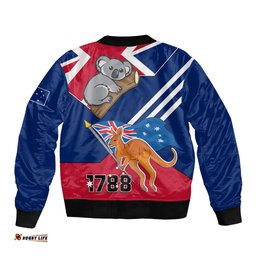 Australia Day Kangaroo and Koala With Flag Bomber Jacket