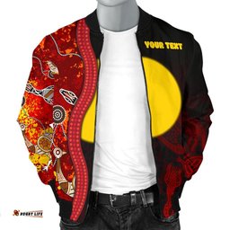 Custom Aboriginal Men's Bomber Jacket - Red Indigenous Flag