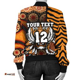 Custom Personalised Tigers Women's Bomber Jacket Wests Tiger Skin Style